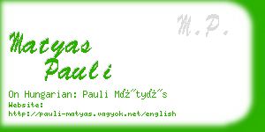 matyas pauli business card